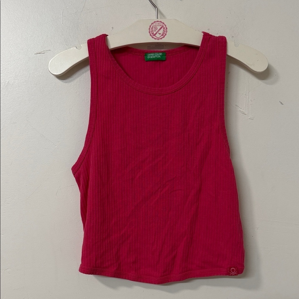 United Colors Of Benetton Fuchsia Ribbed Tank Top